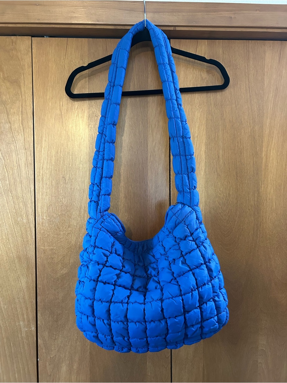 Amazon Blue Quilted Crossbody Shoulder Bag